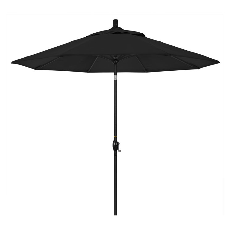 9' Black Olefin Octagonal Umbrella with Bronze Metal Pole