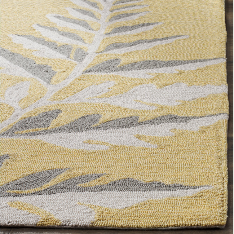 Handmade Duck's Egg Floral Synthetic 4' x 6' Rug