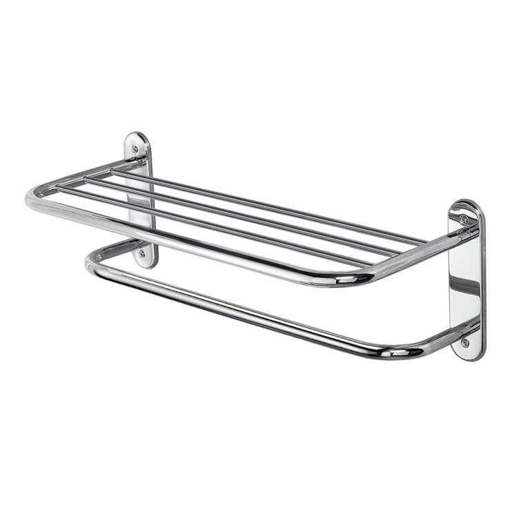 Polished Chrome Wall Mounted Solid Brass Towel Rack