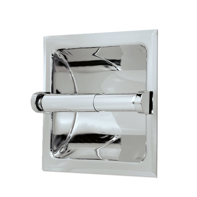 Chrome Recessed Solid Brass Toilet Paper Holder