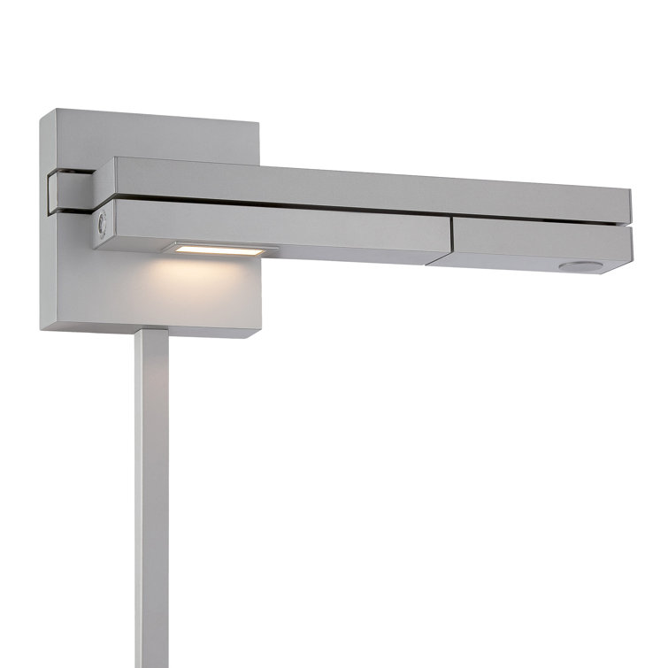 Titanium Silver LED Swing Arm Outdoor Light with Dimmer