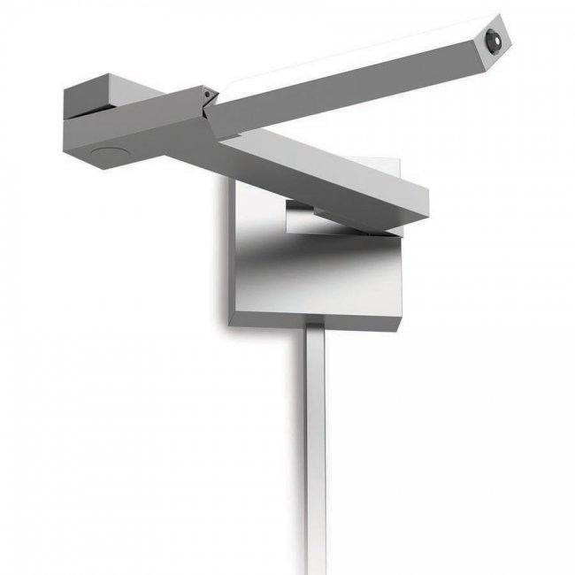 Titanium Silver LED Swing Arm Outdoor Light with Dimmer
