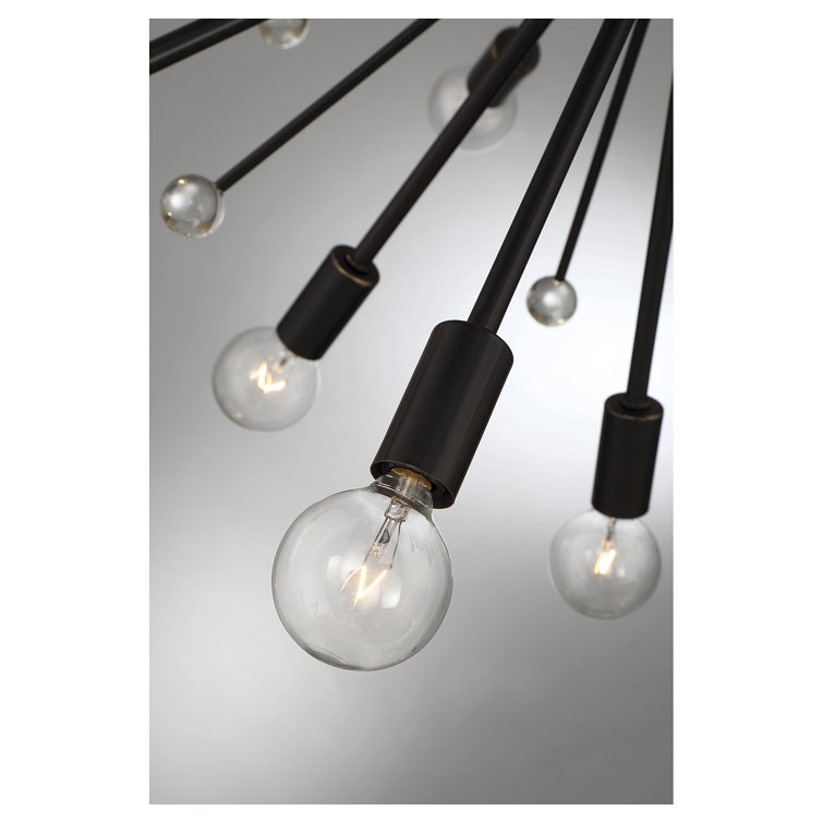 Galea 72'' Classic Bronze Sputnik Style Chandelier with Glass Baubles