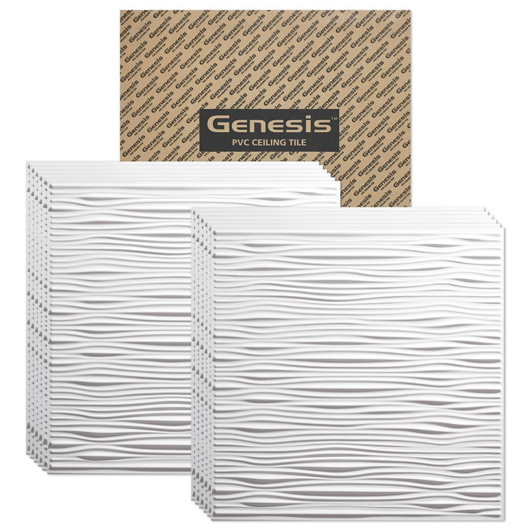 23.75'' White Textured Vinyl Drop-In Ceiling Tile