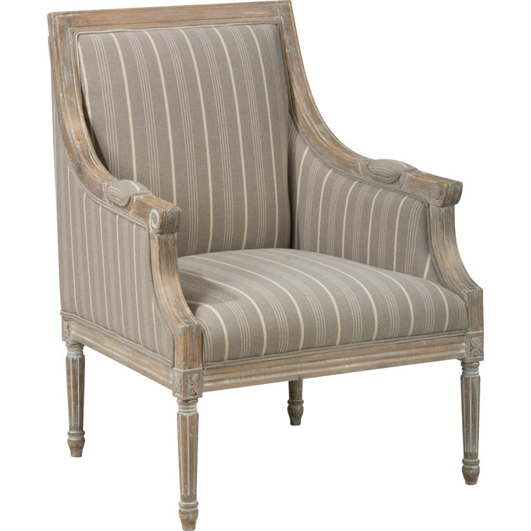 Rowena Taupe Birch Wood Handcrafted Armchair with Cushion