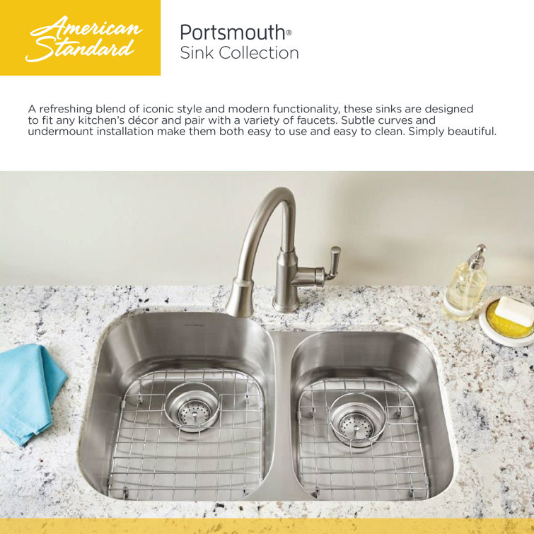 Portsmouth 18'' Single Bowl Stainless Steel Undermount Kitchen Sink