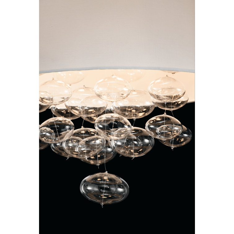 Piatt Chrome 3-Light Semi-Flush Ceiling Light with White Glass Shade