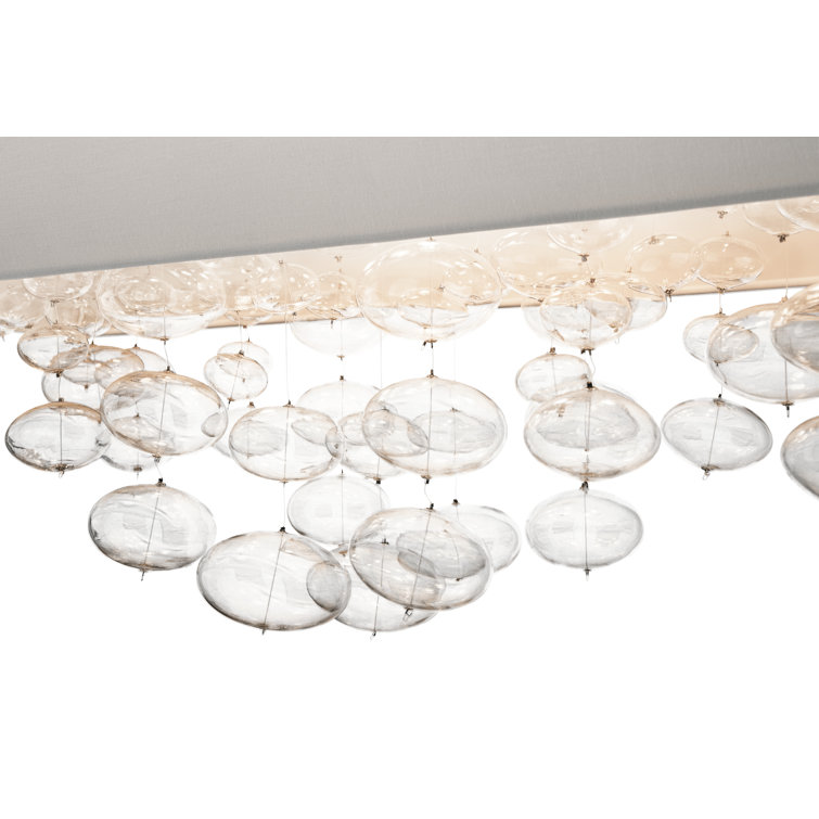 Chrome 6-Light Pendant with White Glass Shade