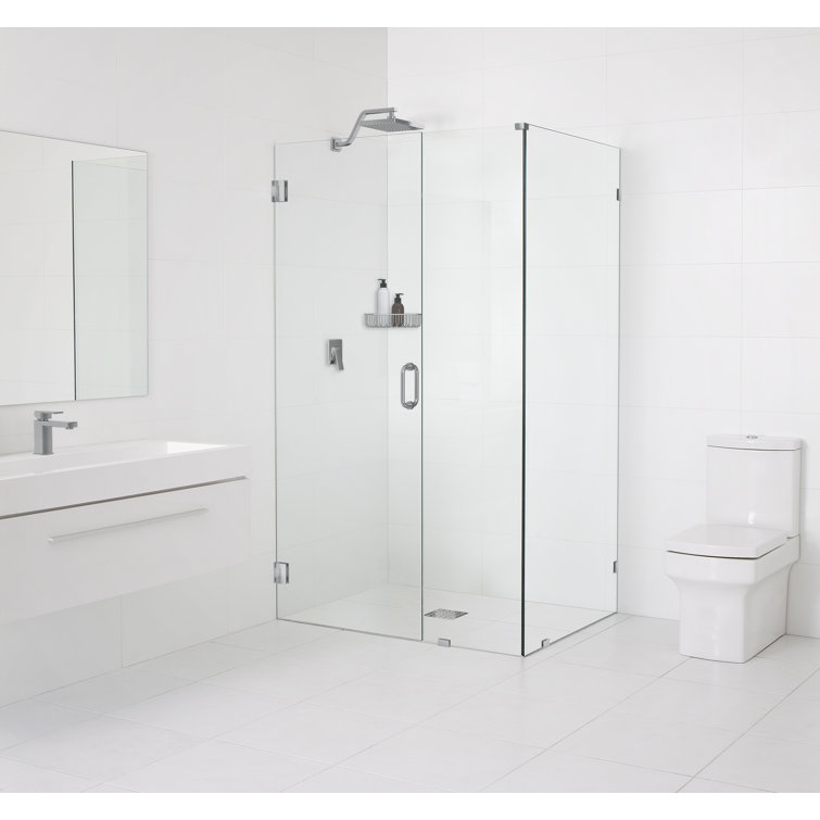 78" Frameless Glass Shower Enclosure with Matte Black Hardware