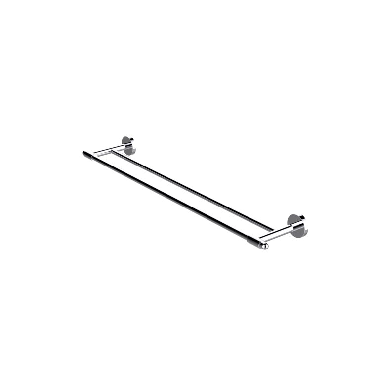 Chrome Wall Mounted Double Towel Bar 26 Inch