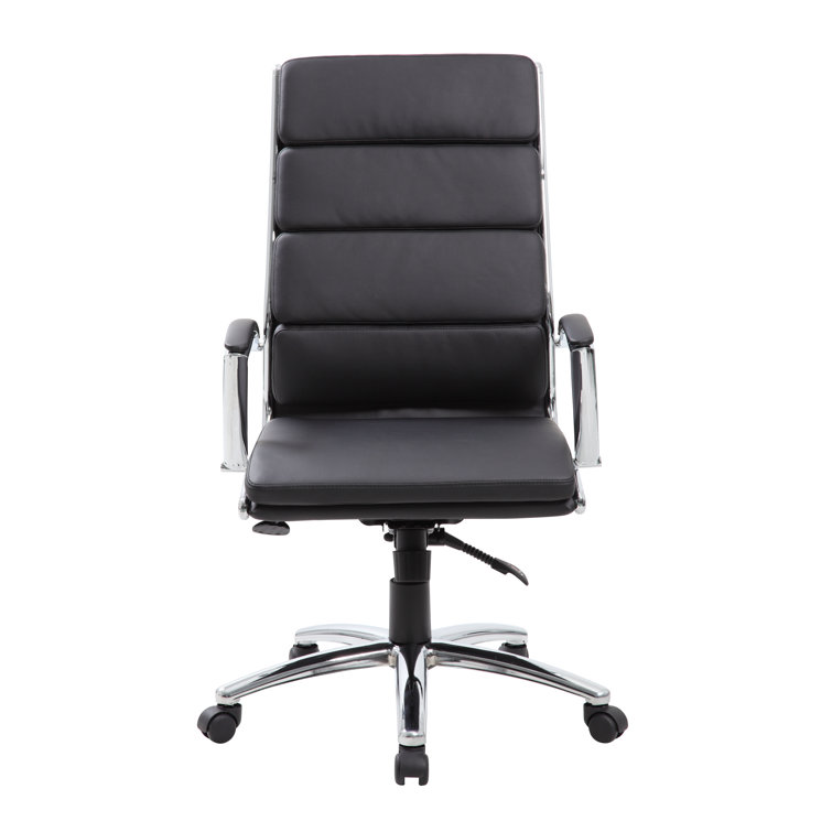 Black High-Back Leather Executive Swivel Office Chair
