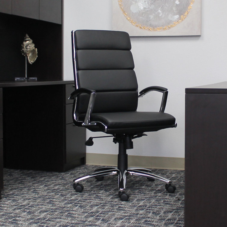 Black High-Back Leather Executive Swivel Office Chair