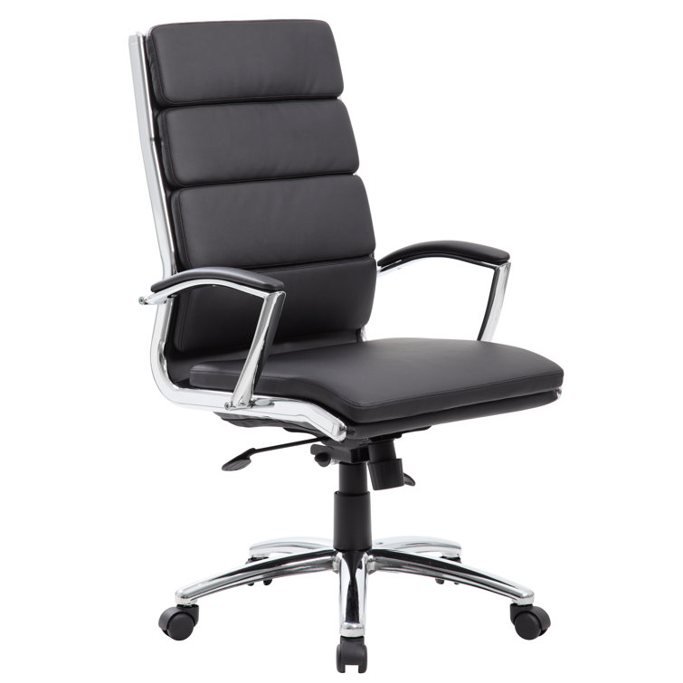 Black High-Back Leather Executive Swivel Office Chair