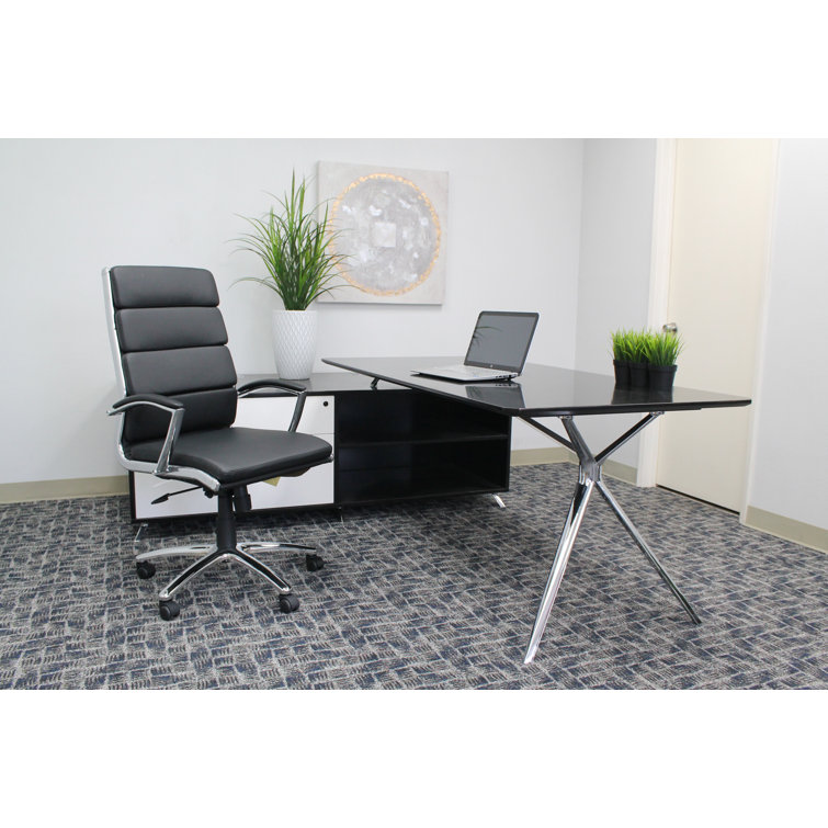 Black High-Back Leather Executive Swivel Office Chair