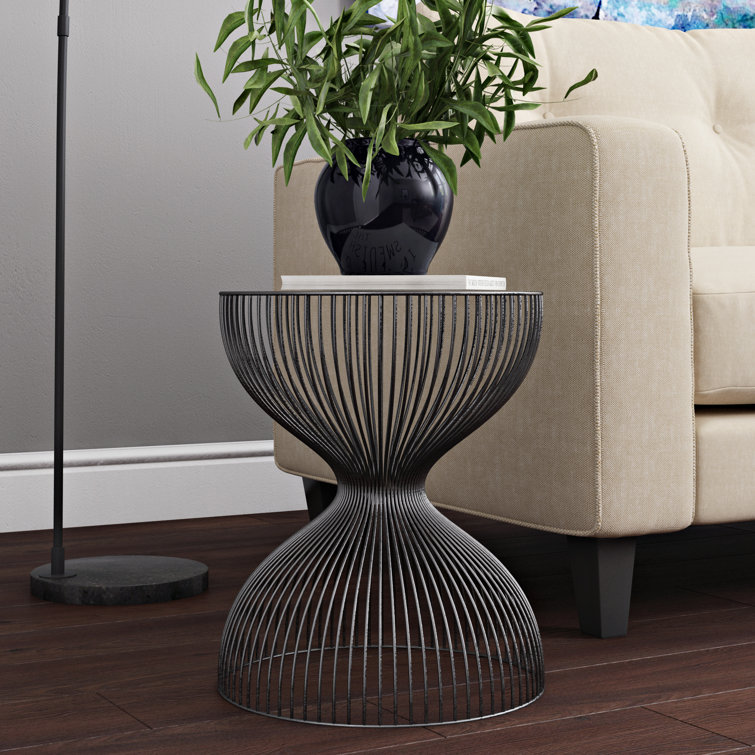 Luxurious Nicholas 14'' Gold-Plated Metal Side Table