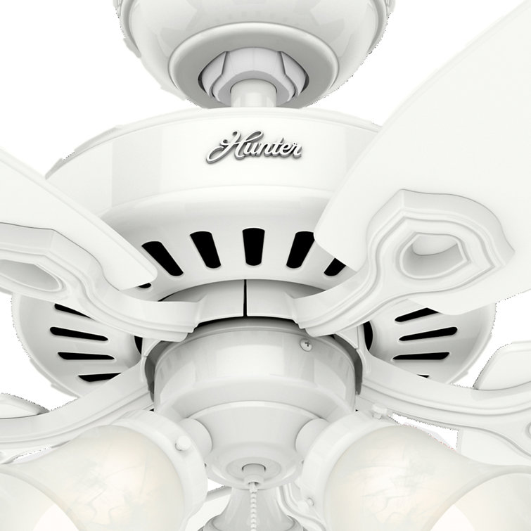 52" Snow White MDF Ceiling Fan with LED Lights