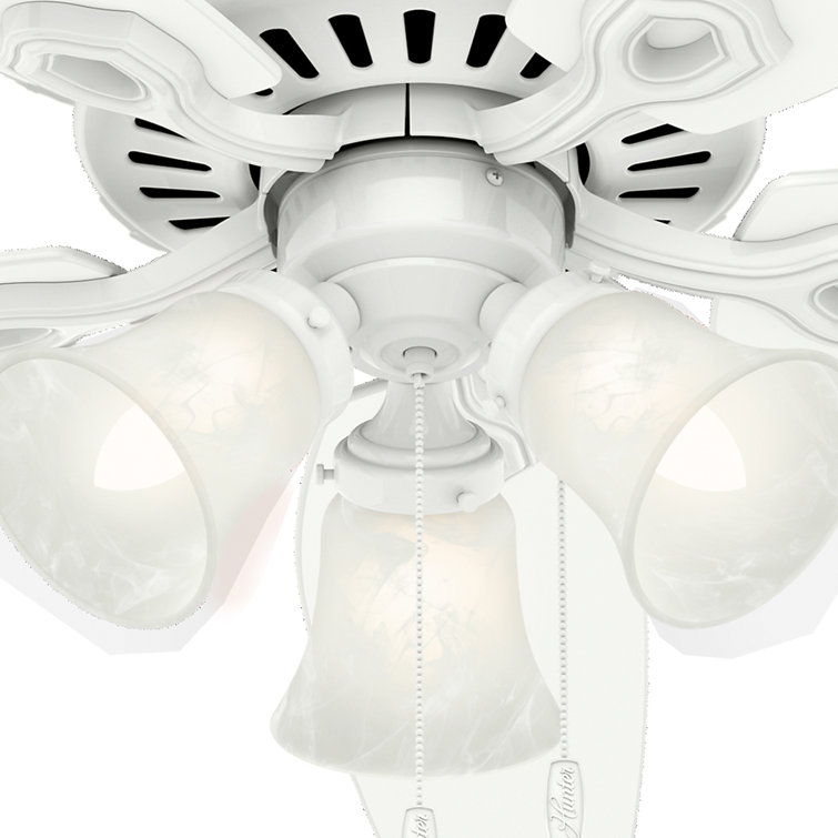 52" Snow White MDF Ceiling Fan with LED Lights