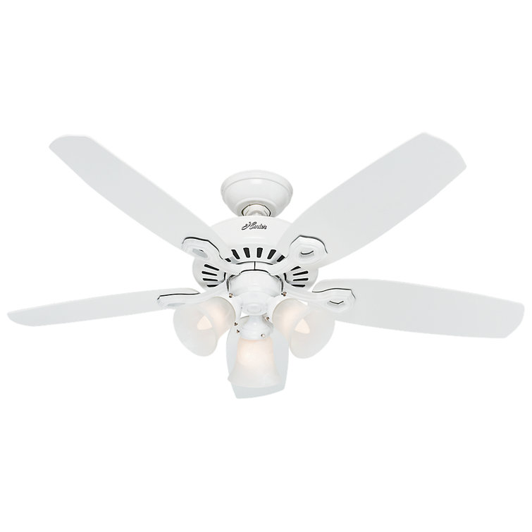 42" Snow White Low Profile Ceiling Fan with Light Kit