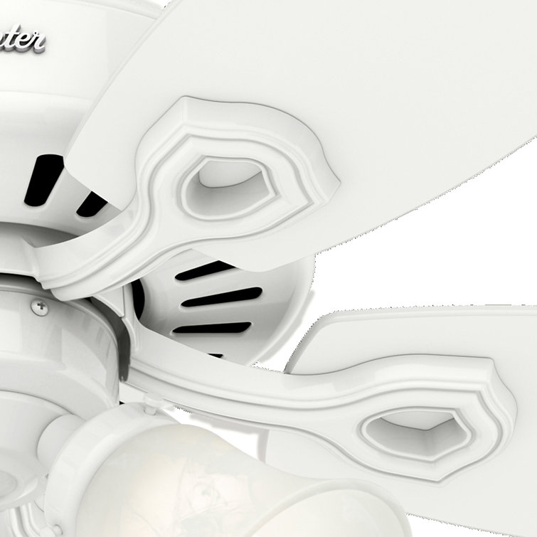 42" Snow White Low Profile Ceiling Fan with Light Kit