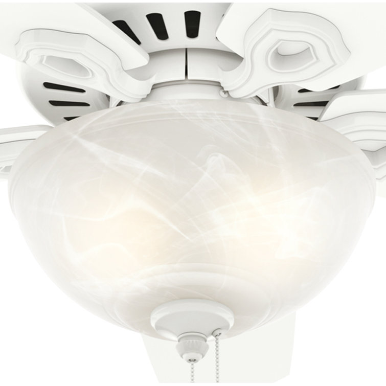 42" White and Light Oak Ceiling Fan with LED Light