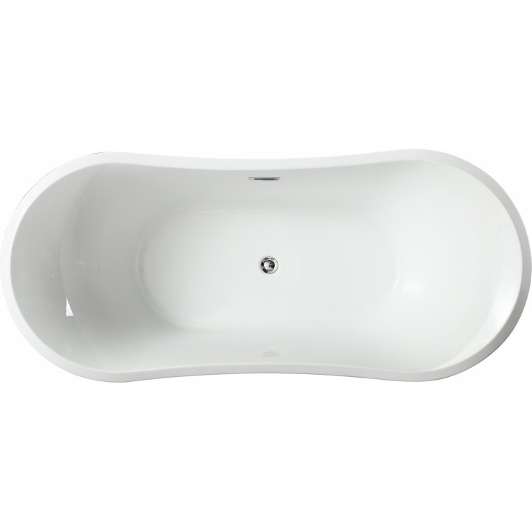 Ancona 71'' Glossy White Freestanding Acrylic Bathtub