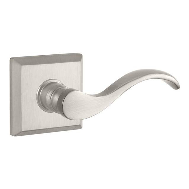 Satin Nickel Curved Dummy Door Lever with Square Rose