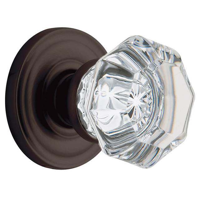 Oil Rubbed Bronze Crystal Passage Door Knob with Rose