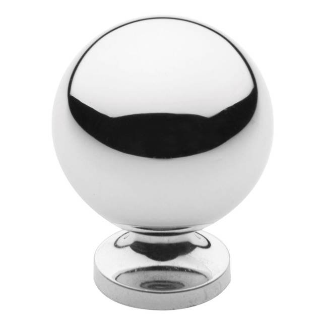 Polished Chrome Round Cabinet Knob with Mounting Hardware