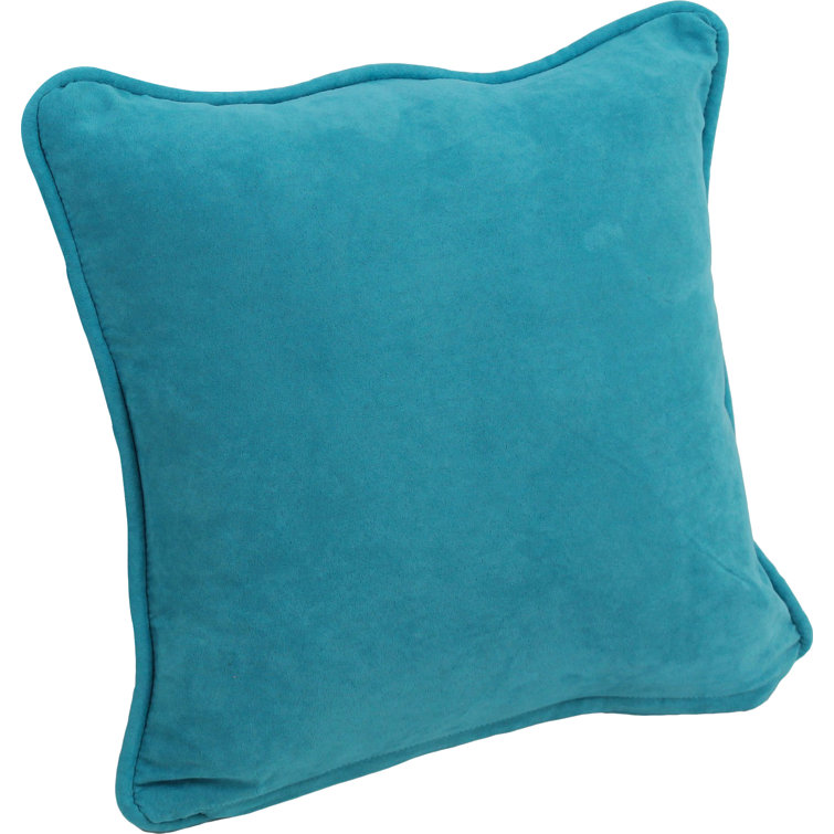 Aqua Blue Microsuede Square Throw Pillows Set of 2