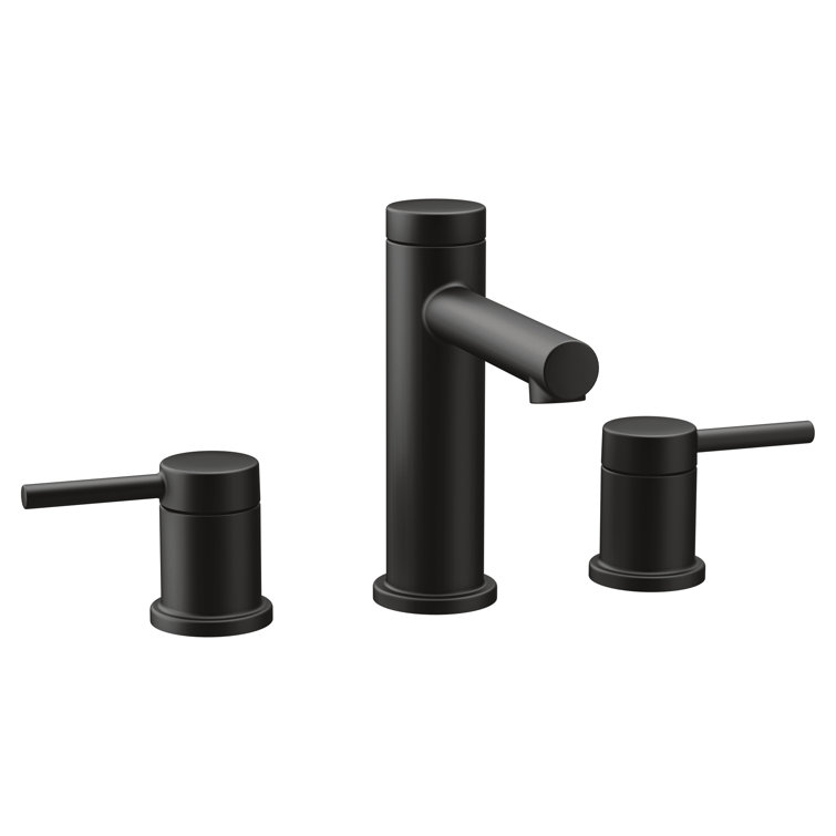 Matte Black 6 3/8" Metal Widespread Bathroom Faucet