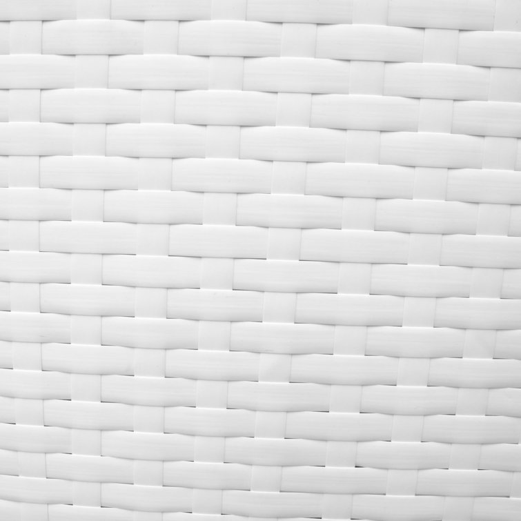 White Wicker and Rattan 6-Piece Sectional Seating Group with Spa Cushions
