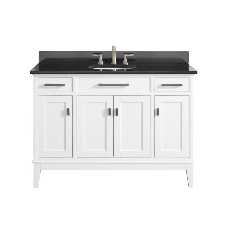 Madison 48" White Solid Wood Freestanding Vanity Base