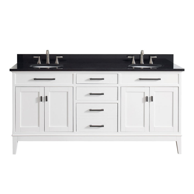 Madison Elegance 72" Double Vanity Cabinet in Pure White with Soft-Close Features