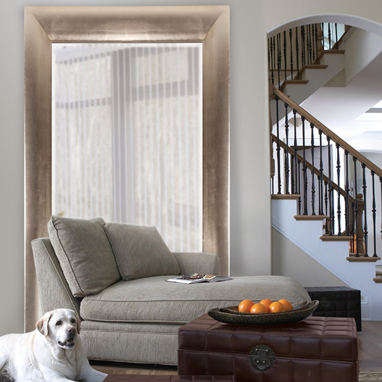 Barron Large Rectangular Silver Leaf Wall Mirror