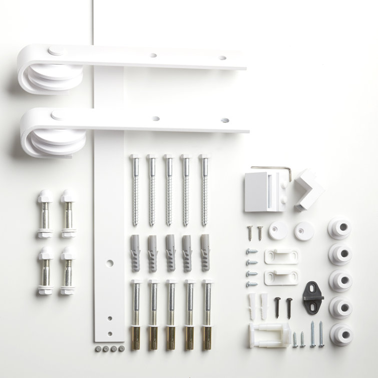 Matte Black Steel Barn Door Hardware Kit with 78-Inch Track