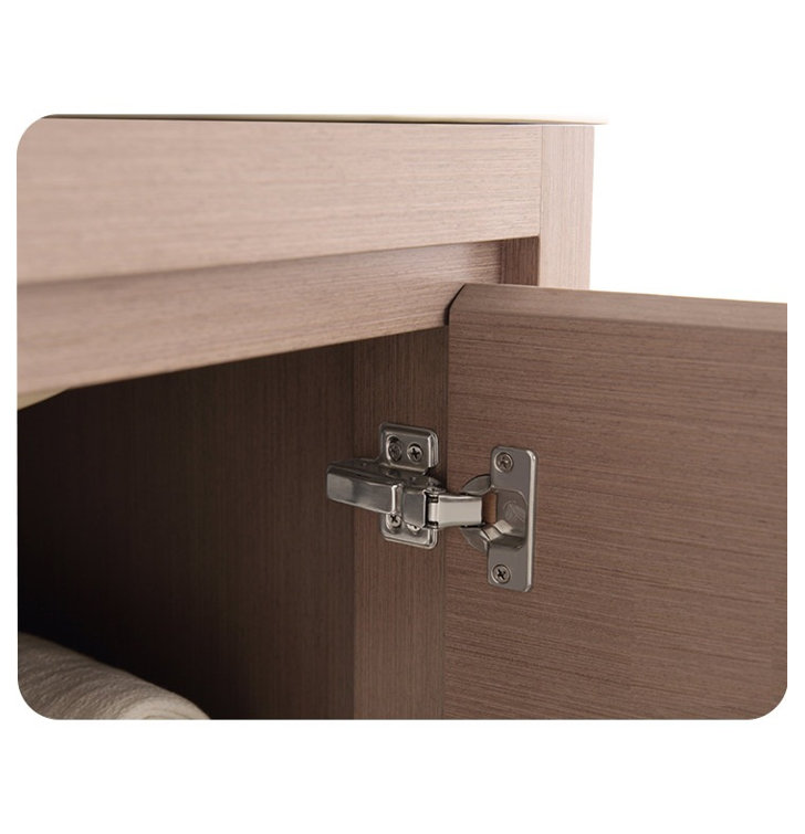 Gray Oak 48" Double Sink Freestanding Vanity Set with Mirror