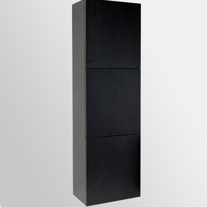 Black Wall Mount Cabinet with Slow Closing Hinges