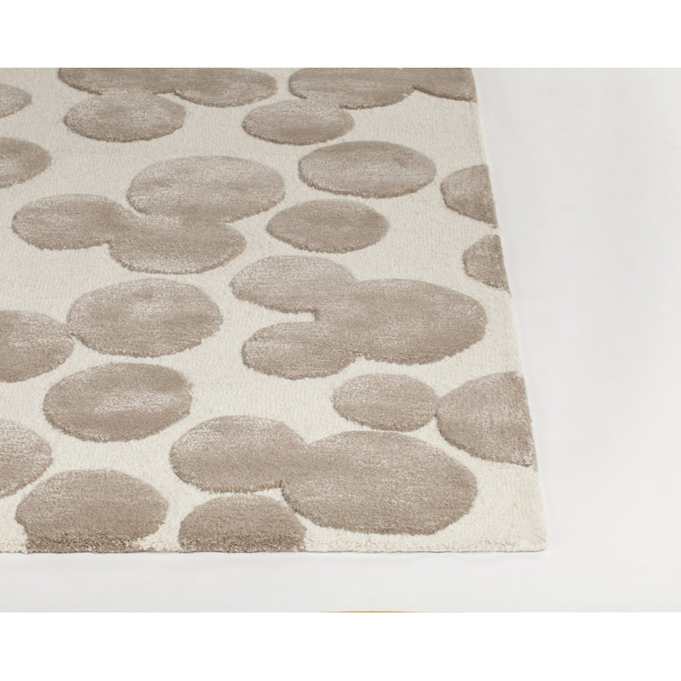 Joya Ivory Elegance 5' x 7' Hand-Tufted Wool-Viscose Blend Rug