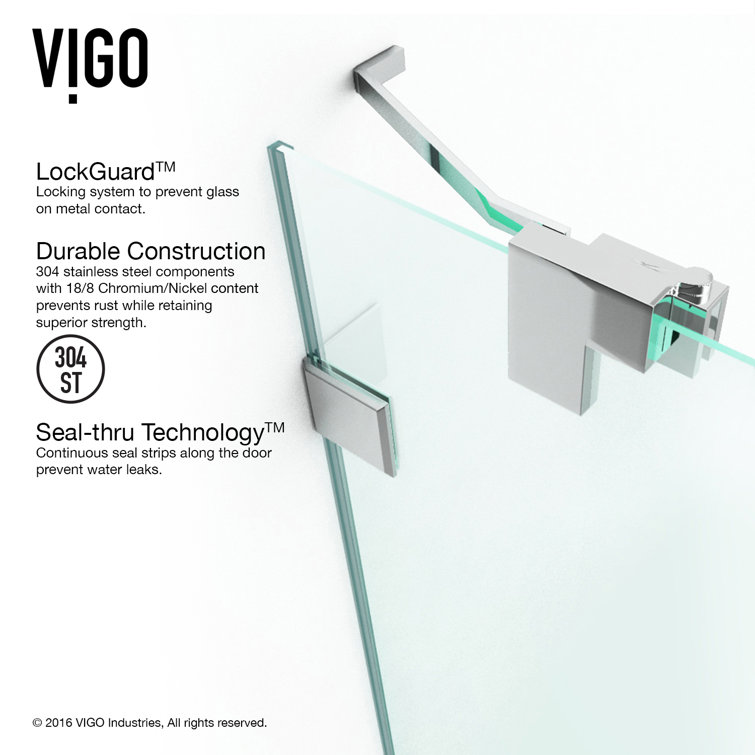 Pirouette 36-48" Frameless Clear Glass Pivot Shower Door