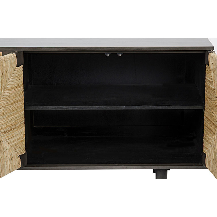 Brook 76.5" Pale Mahogany and Seagrass Sideboard