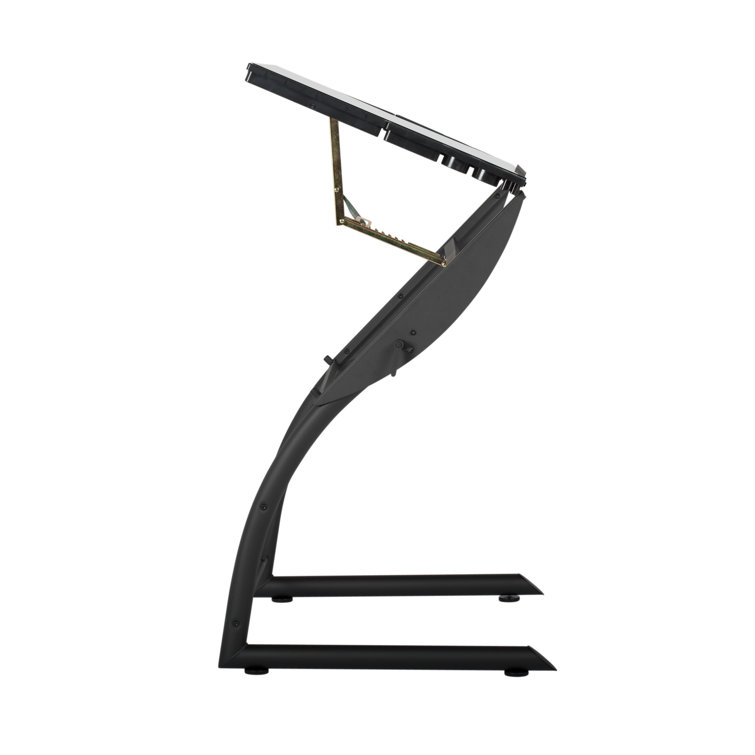 Versatile TriFlex 45" Glass Top Adjustable Drafting Table, Black
