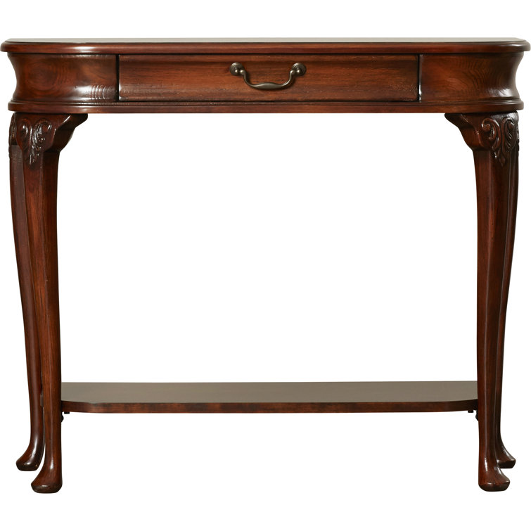 Plantation Cherry Demilune Console Table with Storage