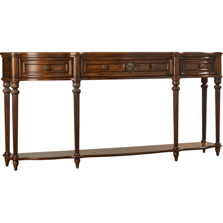 Vintage Oak 72" Console Table with Storage