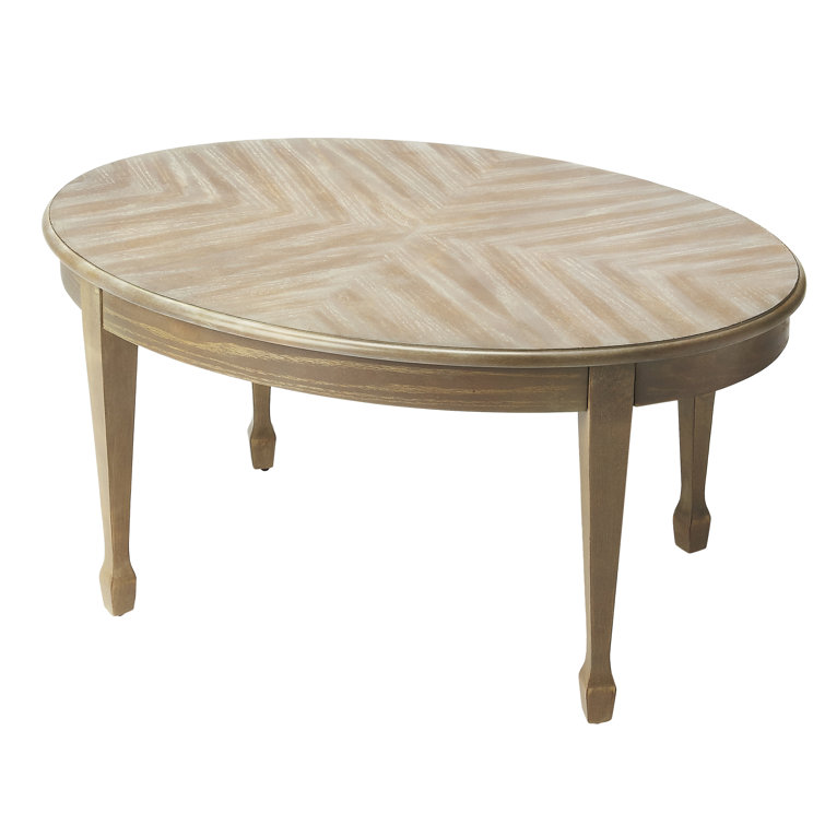 Elegant Driftwood Maple Veneer Coffee Table with Tapered Legs