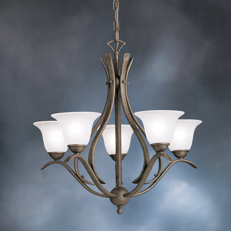 Elegant Dover 5-Light Traditional Chandelier in Distressed Bronze