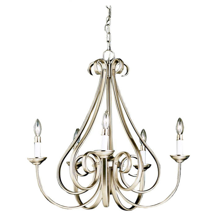 Dover 25" Brushed Nickel 5-Light Candle-Style Chandelier