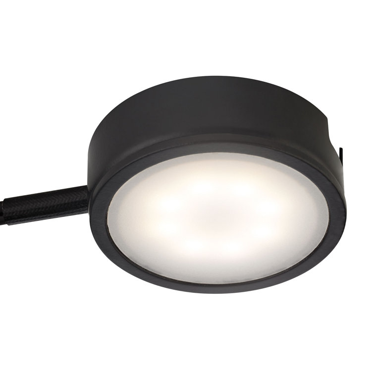 Tuxedo Black LED Under Cabinet Puck Light with Diffuser