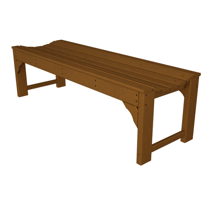 Dark Teak 60" Backless Garden Bench