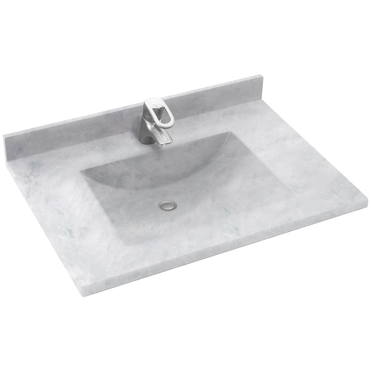 Ice Composite Stone 37'' Single Bathroom Vanity Top with Sink