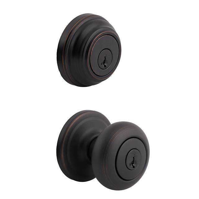 Venetian Bronze Metal Entry Knob and Deadbolt Combo Pack